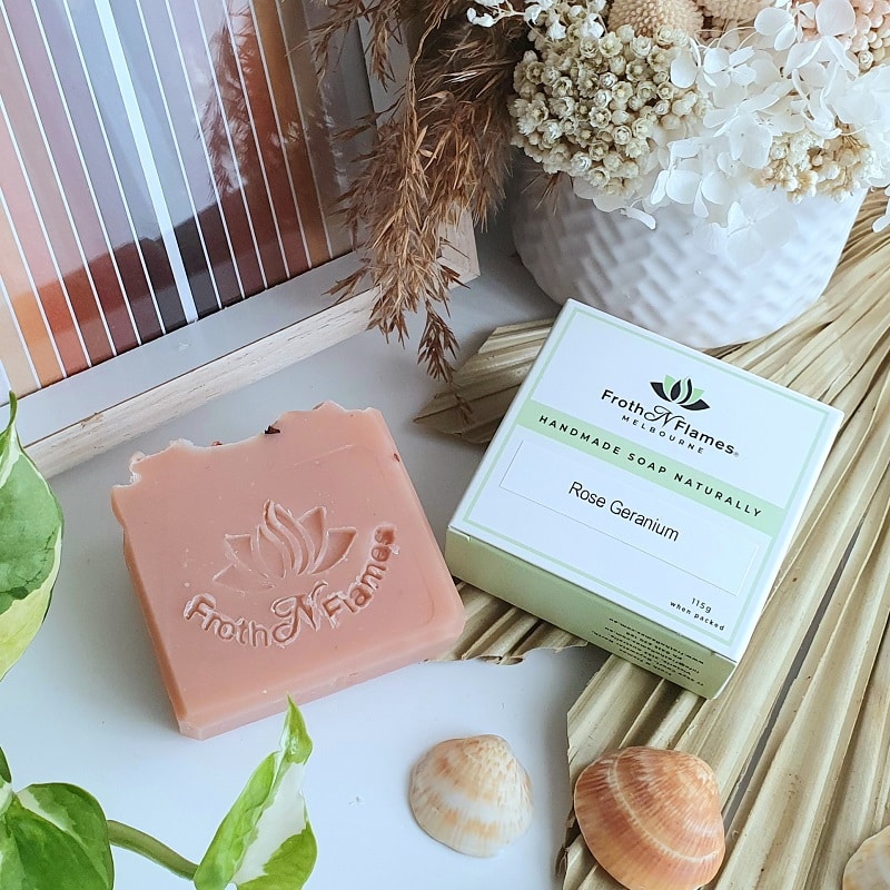rose geranium handmade soap
