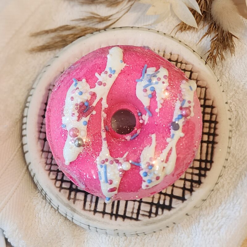 pink donut bath bomb
