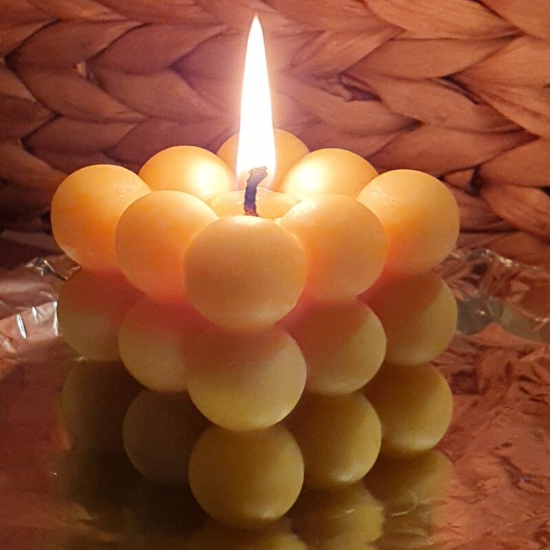 beeswax bubble candle