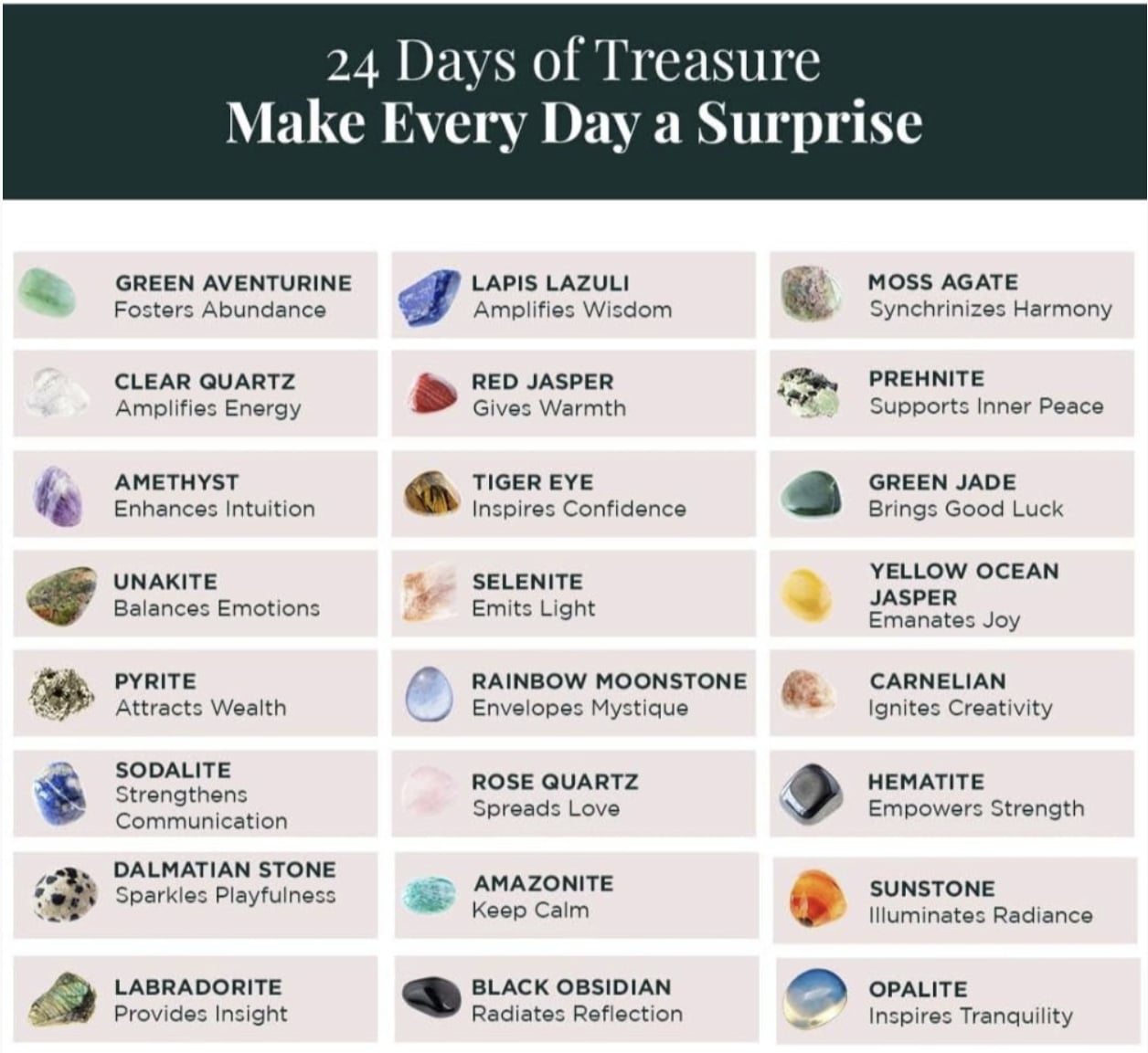 Crystal advent calender