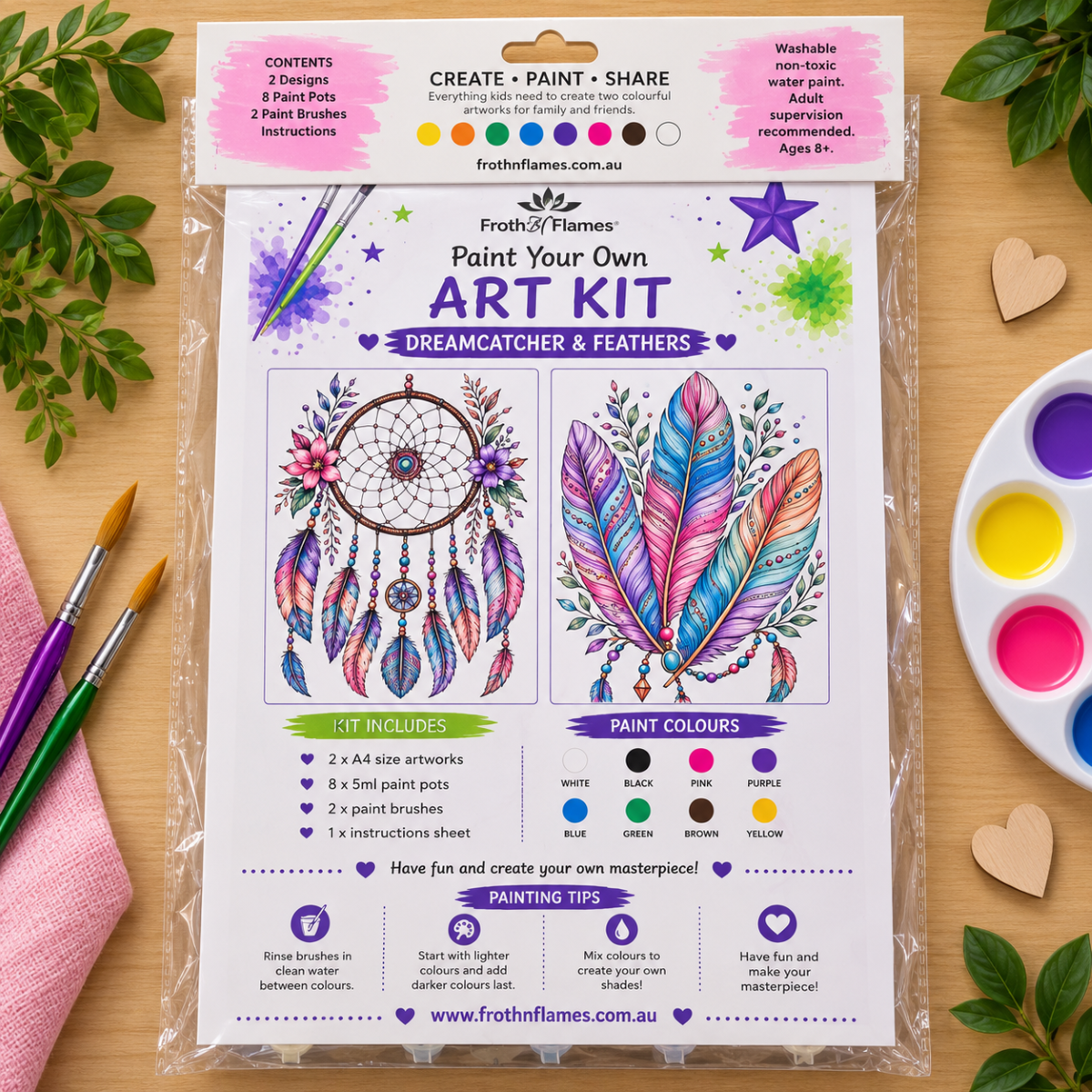 Kids Paint Your Own Art Kit back packaging