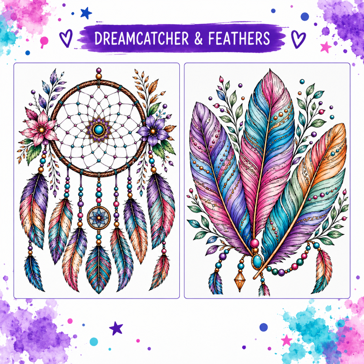 Dreamcatcher & Feathers Kids Paint Your Own Art Kit