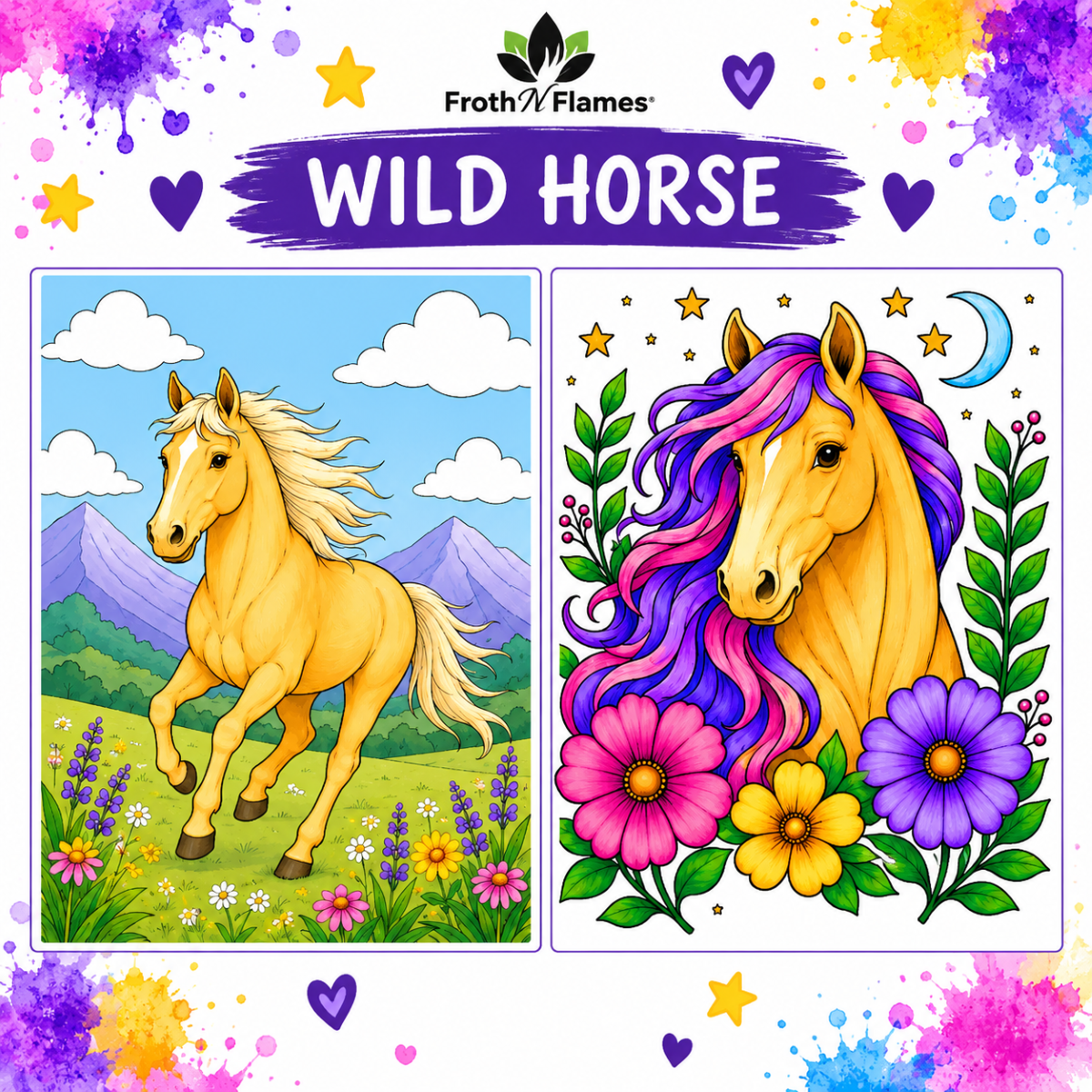Wild Horses Kids Paint Your Own Art Kit